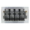 BG Nexus Polished Chrome 200W 2 Way Quad Trailing Edge Dimmer Switch NPC84 with 25mm Steel Back Box