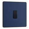 BG Evolve Matt Blue 1 Gang 20A 16AX Intermediate Light Switch PCDDB13B with 25mm Steel Back Box