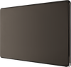 FBN95 Front - This screwless black nickel double blank plate from British General is ideal for covering unused electrical connections and has a slim clip-on/off front plate for a luxurious finish. 