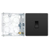BG Evolve Black Chrome 1 Gang 20A 16AX Intermediate Light Switch PCDBC13B with 25mm Steel Back Box