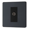BG Evolve Matt Grey Co-Axial Socket Outlet PCDMG60B with 35mm Steel Back Box