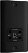 BG NFB20B Nexus Metal Matt Black 115-240V Dual Voltage Shaver Socket