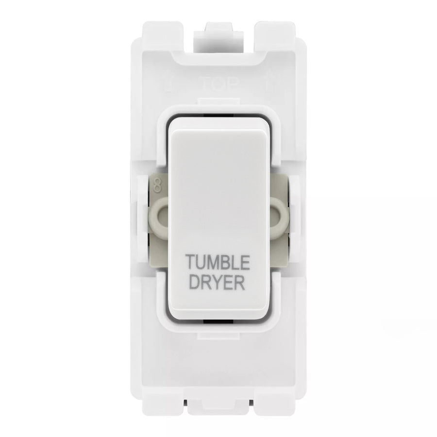BG RRTDW White 20A DP Appliance Grid Switch Labelled Tumble Dryer