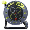 Masterplug OMU25134SL Pro XT 4 Gang Medium Open Cable Reel with Switch and LED