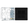 BG Nexus Matt Black Double Slave Telephone Socket NFBBTS2 with 35mm Steel Back Box