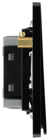 BG Evolve Black Chrome 1 Gang 2-Way 20A Edge to Edge Rocker Light Switch | PCDBC12EB