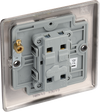 NBN13 Back - This black nickel finish 20A 16AX intermediate light switch from British General should be used as the middle switch when you need to operate one light from 3 different locations such as either end of a hallway and at the top of the stairs.