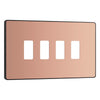 BG Evolve Polished Copper Custom Appliance Grid Switch 4 Gang Screwless
