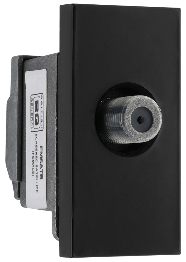 BG EMSATB Black 1 Module Euro Module Screened Female Satellite Outlet ...