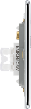 FPCRJ452 Side - This RJ45 ethernet socket from British General uses an IDC terminal connection and is ideal for home and office providing 2 networking outlets with ID windows for identification. 