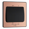 BG Evolve Polished Copper Fan Isolator Switch PCDCP15B with 35mm Steel Back Box