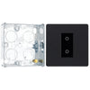 BG Evolve Matt Black 1 Gang 200W Trailing Edge Secondary Touch Dimmer PCDMBTDS1B with 25mm Steel Back Box