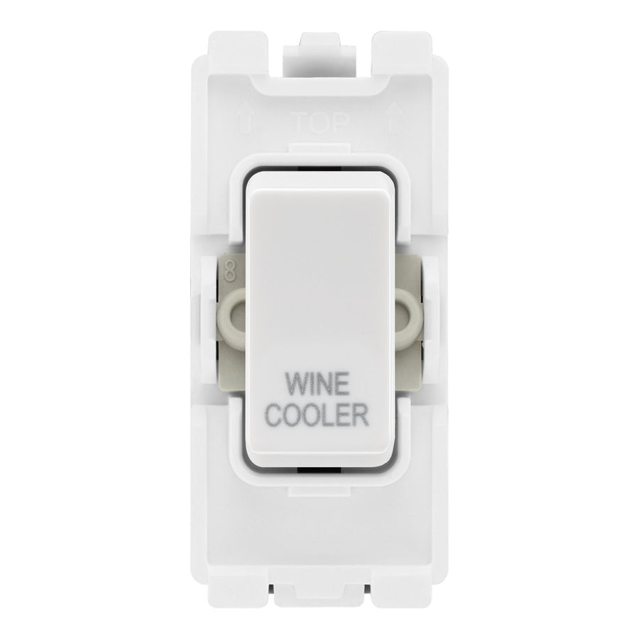 BG RRWCW White 20A DP Appliance Grid Switch Labelled Wine Cooler