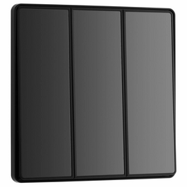 BG Evolve Black Chrome 3 Gang 2-Way 20A Edge to Edge Rocker Light Switch | PCDBC43EB