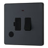 BG Evolve Matt Grey 13A Flex Outlet Neon Switched Fused Connection Unit PCDMG52B with 25mm Steel Back Box
