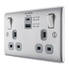 BG NBS22UACG Double 13 Amp Socket Outlet with A and C type USB Charger 3A Switched Socket