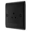 BG Nexus Matt Black 2A Unswitched Round Pin Socket NFB28B with 25mm Steel Back Box