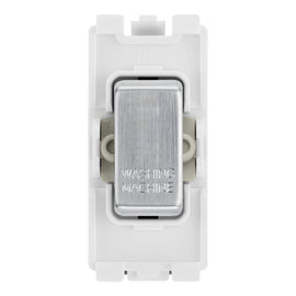 BG RRWMBS Brushed Steel 20 Amp Double Pole Appliance Grid Switch Labelled Washing Machine