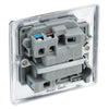 BG Nexus Polished Chrome 13A Neon Switched Fused Connection Unit NPC52 with 35mm Steel Back Box
