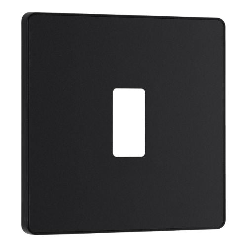 BG RPCDMB1B Evolve Grid Matt Black 1 Module Square Front Plate - Black Trim