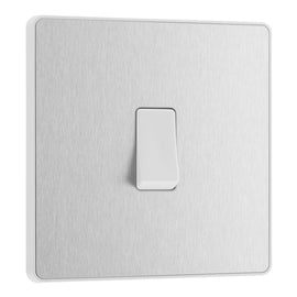 BG Evolve Brushed Steel 1 Gang 20A 16AX 2 Way Light Switch PCDBS12W with 35mm Steel Back Box