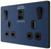 PCDDB22UAC30B Side - This Evolve Matt Blue 13A power socket from British General with integrated fast charge USB-A and USB-C ports delivers a 50% charge to mobile phones in just 30 minutes. These sockets allow you to charge your devices without sacrificing power sockets, and with no need for bulky adaptors.