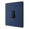 BG Evolve Matt Blue 10AX 1 Way Press Switch PCDDB14B with 35mm Steel Back Box