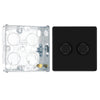 BG Screwless Matt Black 200W 2 Way Double Trailing Edge Dimmer Switch FFB82 with 25mm Steel Back Box