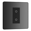 BG Evolve Black Chrome Single Secondary Touch Dimmer Switch PCDBCTDS1B with 35mm Steel Back Box