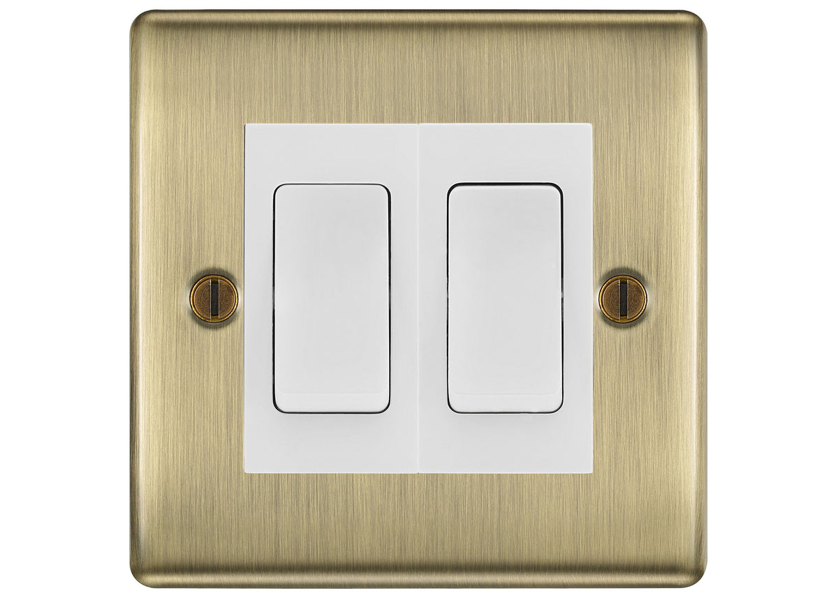 BG Nexus Antique Brass 2-Gang Light Switch 1x 2-Way + 1x Intermediate ...