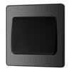 BG Evolve Black Chrome 1G Wide Rocker Light Switch PCDBC12WB with 25mm Steel Back Box