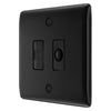 BG Nexus Matt Black 13A Unswitched Spur + Cable Outlet NFB55 with 35mm Steel Back Box