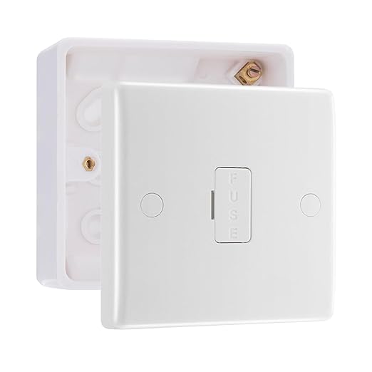 BG Nexus 13A Unswitched Spur + Cable Outlet White & 32mm Pattress Back Box