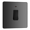 BG Evolve Black Chrome Double Pole Switch with Neon PCDBC31B with 35mm Steel Back Box