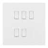 BG Evolve Pearlescent White 5 Gang Intermediate Custom Grid Light Switch