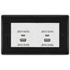 BG Matt Black 4G Euro Plate with 45W USB A+C Charger Modules - White Insert