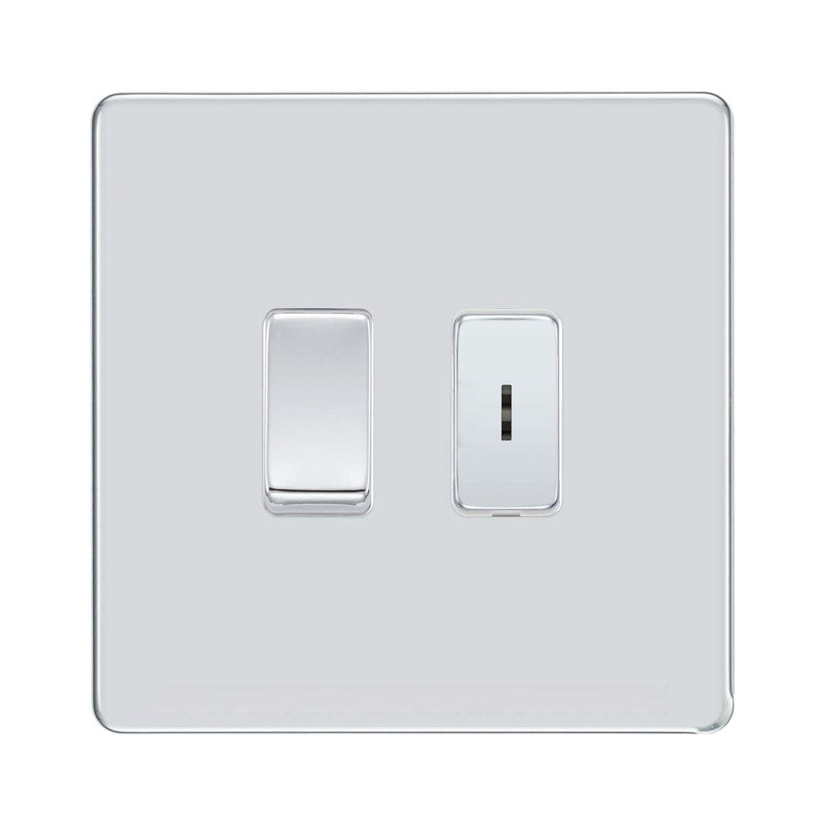 BG Screwless Polished Chrome 2 Gang 20 Amp Key Switch with 20 Amp ...