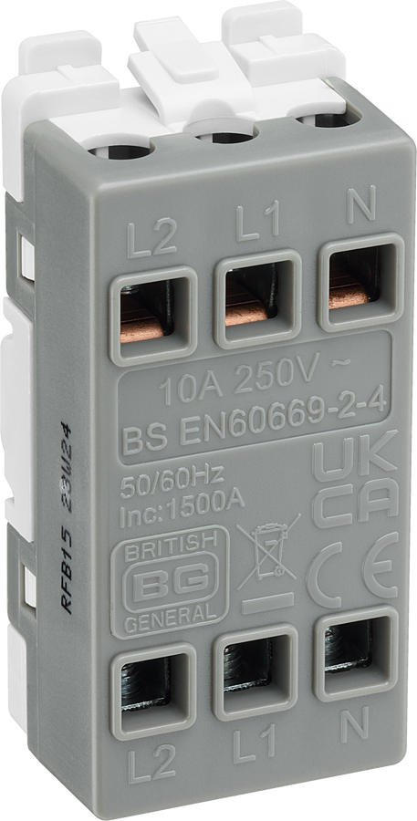 BG RFB15 Nexus Grid Matt Black 10A 3 Pole Fan Isolator Switch Module ...
