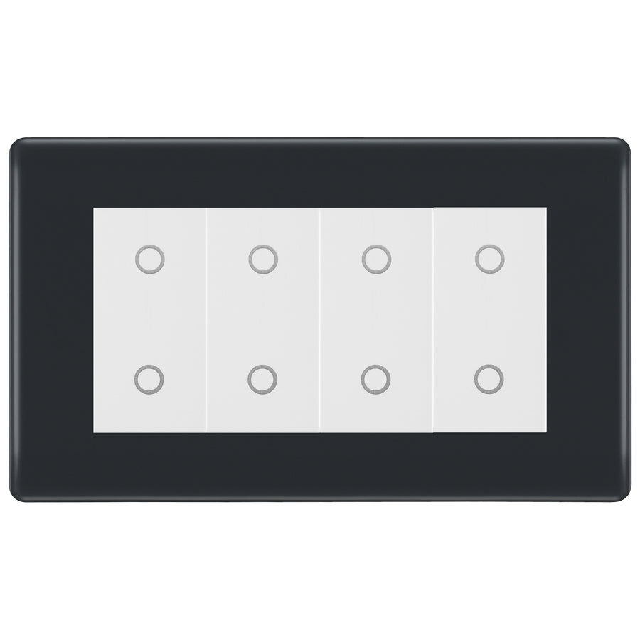 BG Part M Quad Master Touch Dimmer Switch Graphite - White Insert