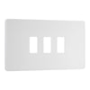BG Evolve Pearlescent White 3 Gang Light Switch 2x Intermediate 1x 2 Way Custom Grid Switch