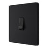 BG Evolve Matt Black 10AX 1 Way Press Switch PCDMB14B with 35mm Steel Back Box