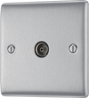 NBS60 Front - This single coaxial socket from British General can be used for TV or FM aerial connections.