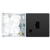 BG Evolve Black Chrome 13A Flex Outlet Neon Unswitched Fused Connection Unit PCDBC54B with 25mm Steel Back Box