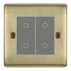 BG Nexus Antique Brass Double Master Touch Dimmer Switch - Grey Insert