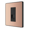 BG Evolve Polished Copper 1 Gang Secondary Telephone Socket PCDCPBTS1B with 25mm Steel Back Box
