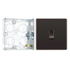 BG Screwless Black Nickel 20A 16AX 2 Way Single Light Switch FBN12 with 25mm Steel Back Box