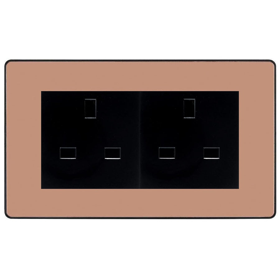 BG Evolve Polished Copper 4 Gang 13A Unswitched Socket - PCDCP4GUSSB