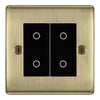 BG Nexus Antique Brass Double Master Touch Dimmer Switch - Black Insert