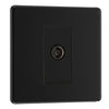 BG Screwless Matt Black 1 Gang Isolated Coaxial Socket FFB62 with 25mm Steel Back Box
