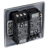 BG Nexus Matt Black 200W 2 Way Double Trailing Edge Dimmer Switch NFB82 with 25mm Steel Back Box